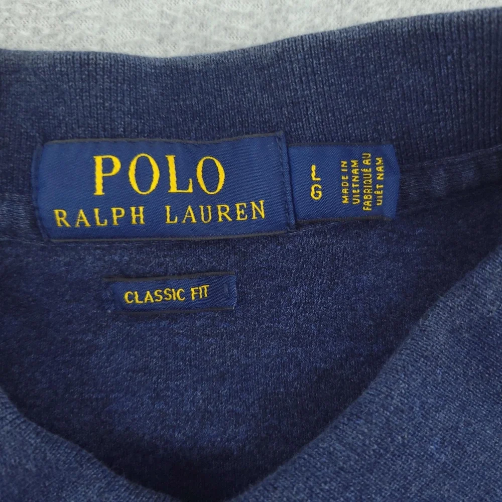 Polo Ralph Lauren Polo Shirt Mens L Blue Classic Fit Cotton Pony Logo Top